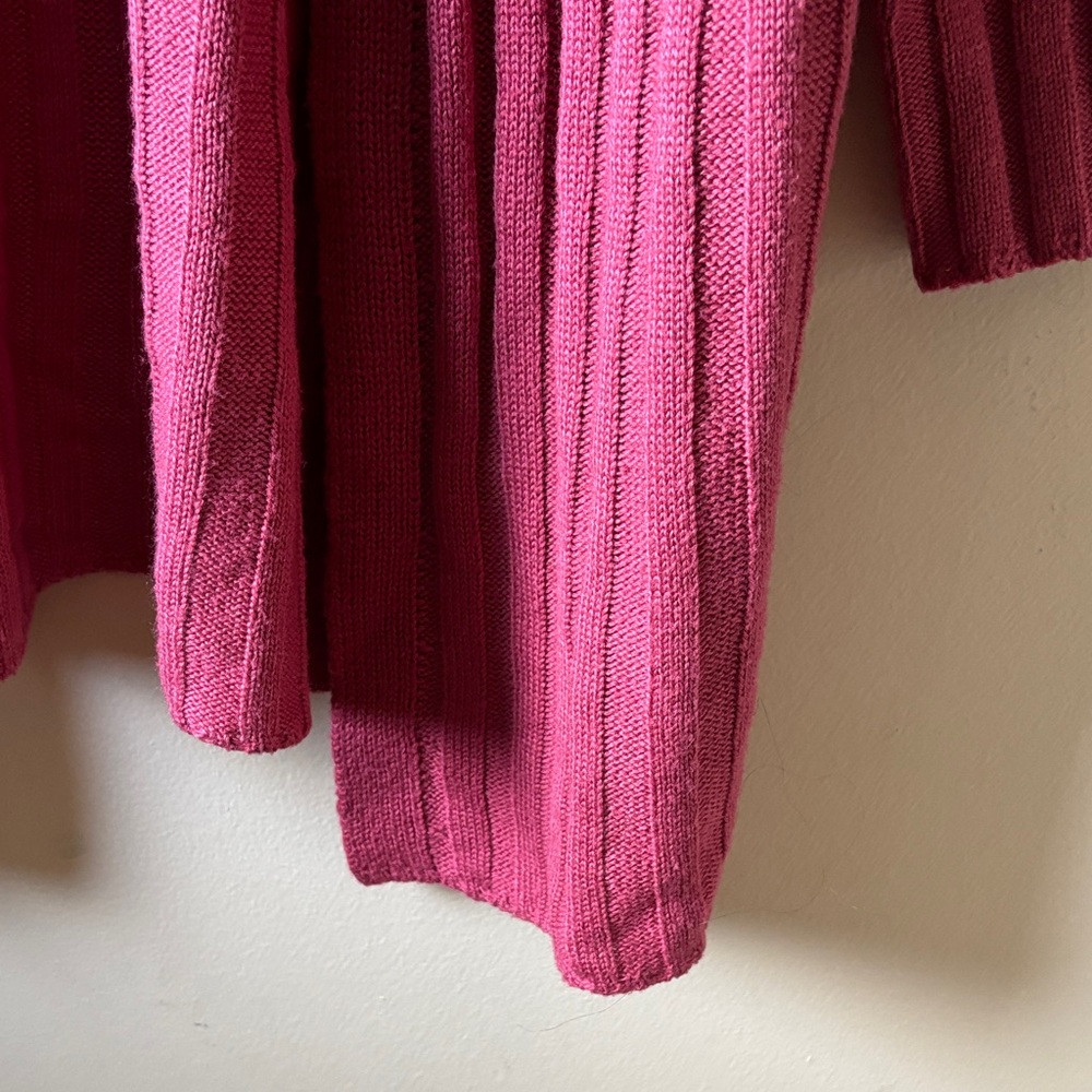 Blue Buttercup Boutique Open-Front Ribbed Cardigan Sweater - Raspberry Pink - Picture 6 of 16